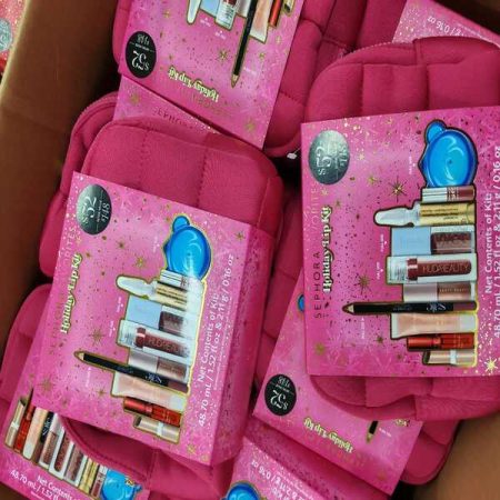 Sephora pallets with premium cosmetics and luxury beauty products